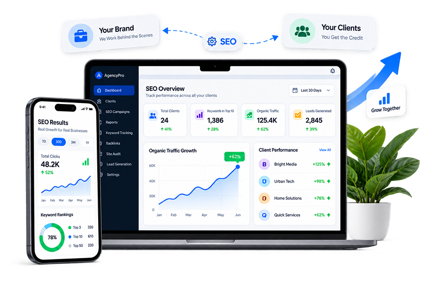 A white label SEO reporting dashboard